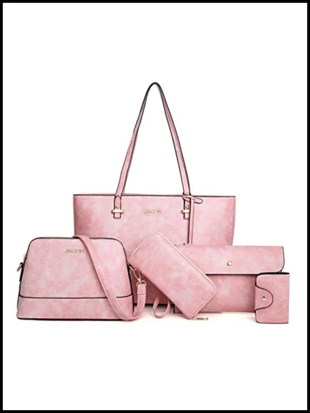 5-Piece PU Leather Tote Purse Handbag Set with Wallet & Card Holder